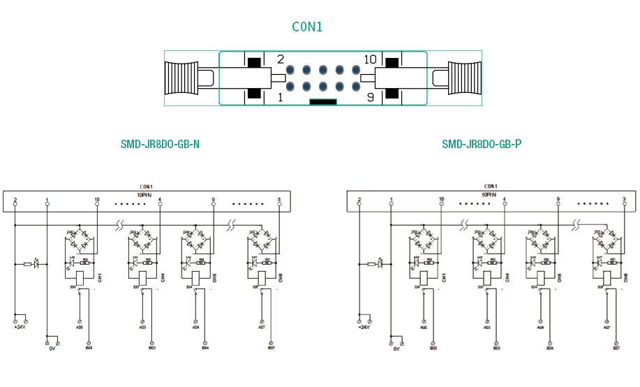 8路1NO功率型繼電器 SMD-JR8DO-GB-N / SMD-JR8DO-GB-P